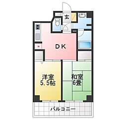 ベルコート町田 2DKの間取図画像