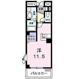グリーンヒルズB大澤 ワンルームの間取図画像