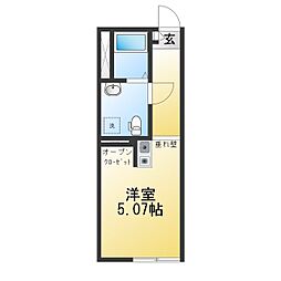センターテラス ワンルームの間取図画像