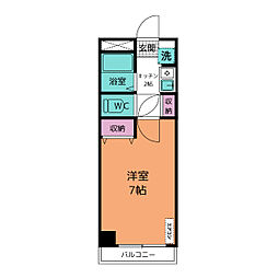 スクウェアハウス 1Kの間取図画像