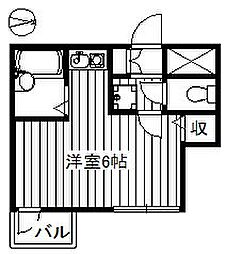 ハイムヨコセ 3階ワンルームの間取り