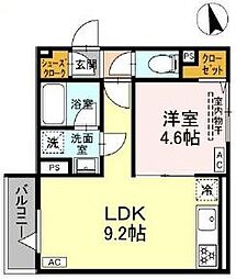 セレスティア羽沢A棟 1LDKの間取図画像