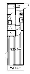 グリム・コート 1Kの間取図画像