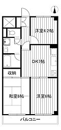 ライオンズマンション上板橋 3DKの間取図画像