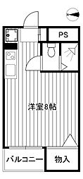 プライムハイツ ワンルームの間取図画像