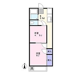 旭坂コーポ 2Kの間取図画像