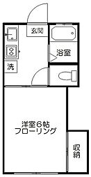 コーポ文化村 107 1階1Kの間取り