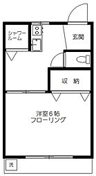 城山マンション 1Kの間取図画像