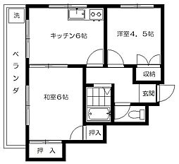 ニュー最上 2Kの間取図画像