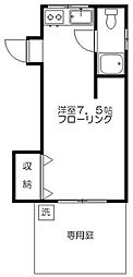 第二マンション樹 ワンルームの間取図画像
