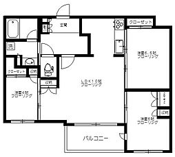 レジデンシャル中野新井薬師 3LDKの間取図画像