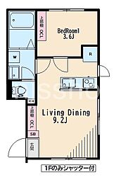 Grande西新宿 3階1LDKの間取り