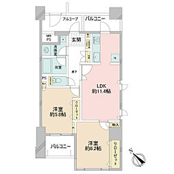 グランドステージ三宿 2LDKの間取図画像