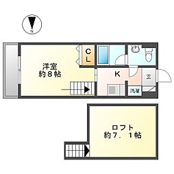 ガナドールA・N 1Kの間取図画像