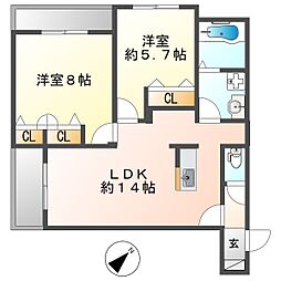 Mauruuru 2LDKの間取図画像