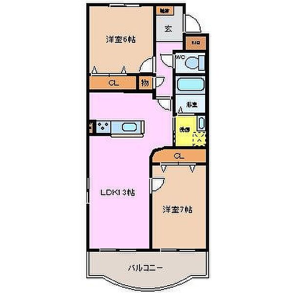 パラッツォ 203｜三重県四日市市川北2丁目(賃貸マンション2LDK・2階・59.35㎡)の写真 その2