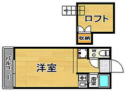 ドルチェビスタ福大 1Kの間取図画像