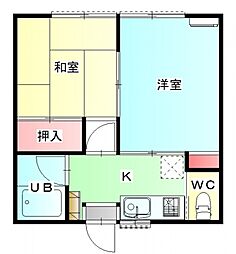 ハイツグリーンウッド 2Kの間取図画像