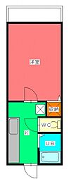 井口ハイム 1Kの間取図画像