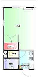 レオパレス八街 1Kの間取図画像