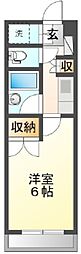 日興パレス長岡 1Kの間取図画像