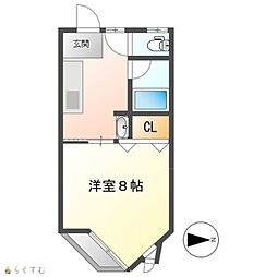 コーポマリノス 1Kの間取図画像