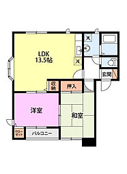 ジョイフルながた 2LDKの間取図画像