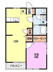 ききょうコープウエスト 1LDKの間取図画像