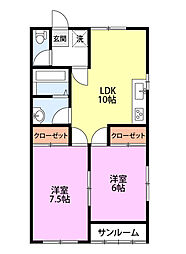 リブラ 2LDKの間取図画像