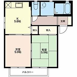 リーベンドルフ2 2Kの間取図画像