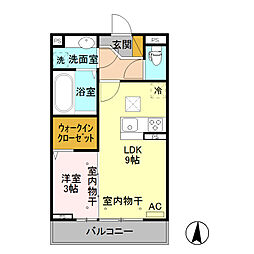 アンジュール・オッツ 1LDKの間取図画像