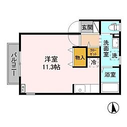 カルム ワンルームの間取図画像
