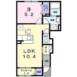 シフォン 1LDKの間取図画像