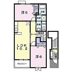 スプリングス2 2LDKの間取図画像