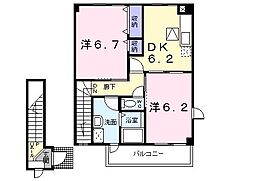 サンシャイン1 2DKの間取図画像