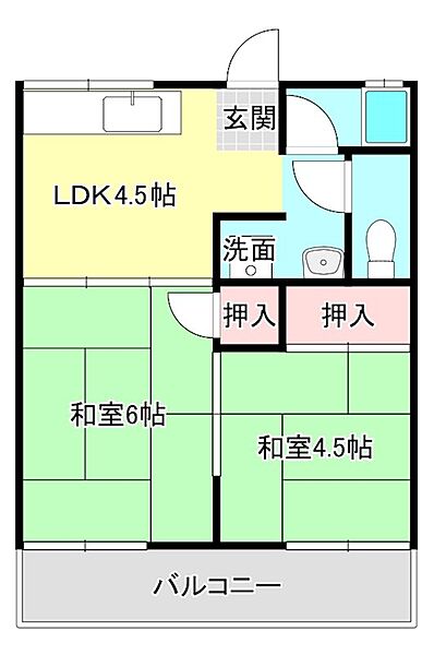 ハイツ勝部 ｜滋賀県守山市勝部１丁目(賃貸アパート2DK・2階・30.30㎡)の写真 その2