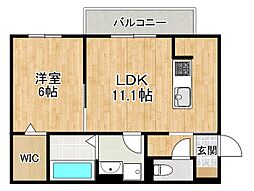 エレガンス　ビュー 3階1LDKの間取り