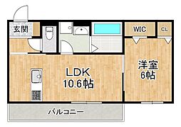 エレガンス　ビュー 3階1LDKの間取り