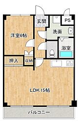 アルカディア二町 5階1LDKの間取り