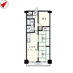 JR東海道・山陽本線 野洲駅 徒歩6分の賃貸マンション 6階3LDKの間取り