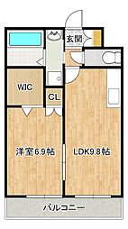 テネレッツァ 2階1LDKの間取り