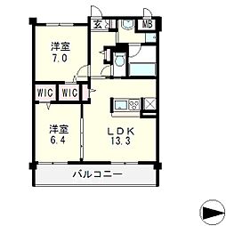 JR東海道・山陽本線 守山駅 徒歩25分の賃貸マンション 1階2LDKの間取り