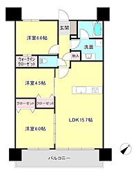 エスリード野洲グラセント 12階3LDKの間取り
