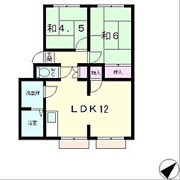 ハイムトミタ 2LDKの間取図画像