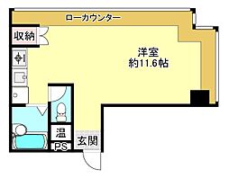 風異音素ビル ワンルームの間取図画像