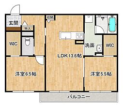 フアラライ 2LDKの間取図画像