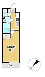 Lineage Court野洲 1Kの間取図画像
