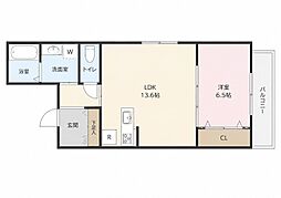 (仮称)ビエノス焔魔堂 1LDKの間取図画像