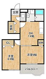 ソレイユ 2DKの間取図画像