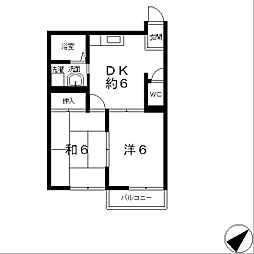 シンス1996 2DKの間取図画像